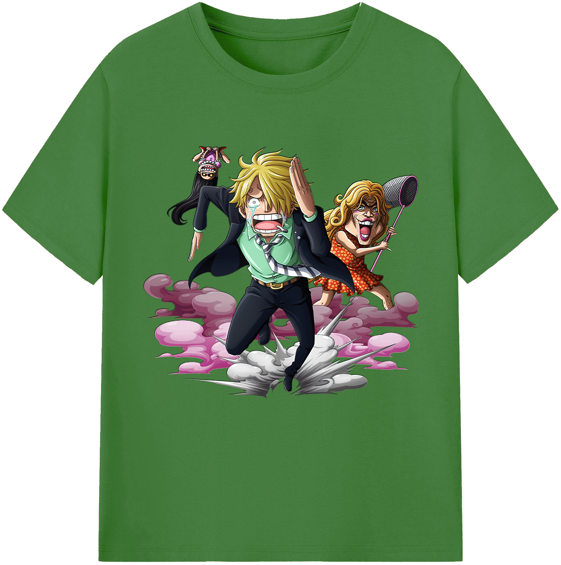 （画像用） ワンピース サンジ ONE PIECE Sanji レディースカジュアルプリントTシャツ（綿100％）